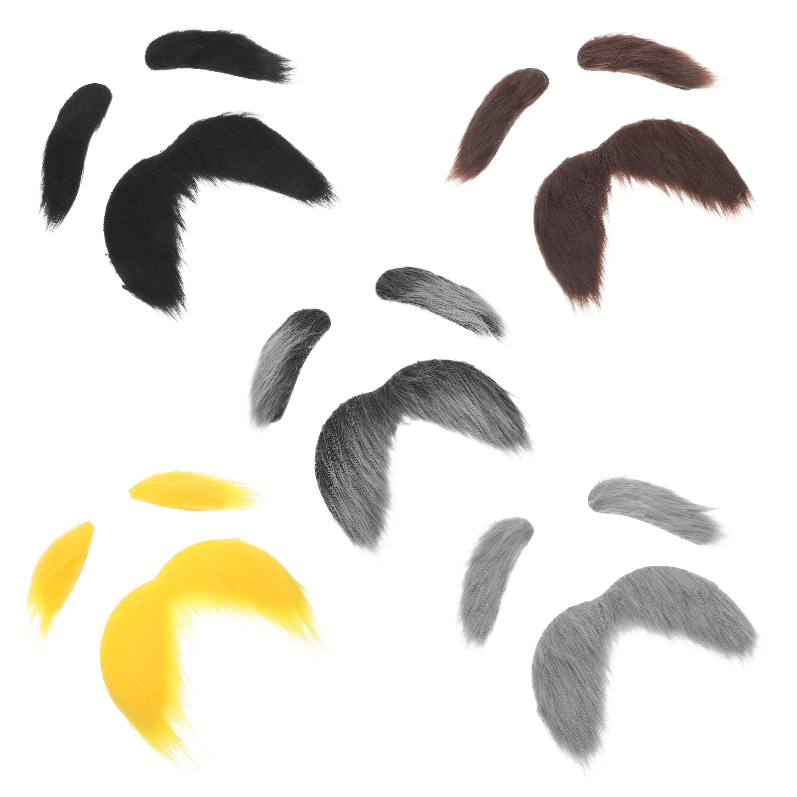 

5Sets Fake Beard and Eyebrow for Halloween Realistic Old Man Costume Prop Skin-Friendly Facial Hair Kit for Cosplay Party Stage