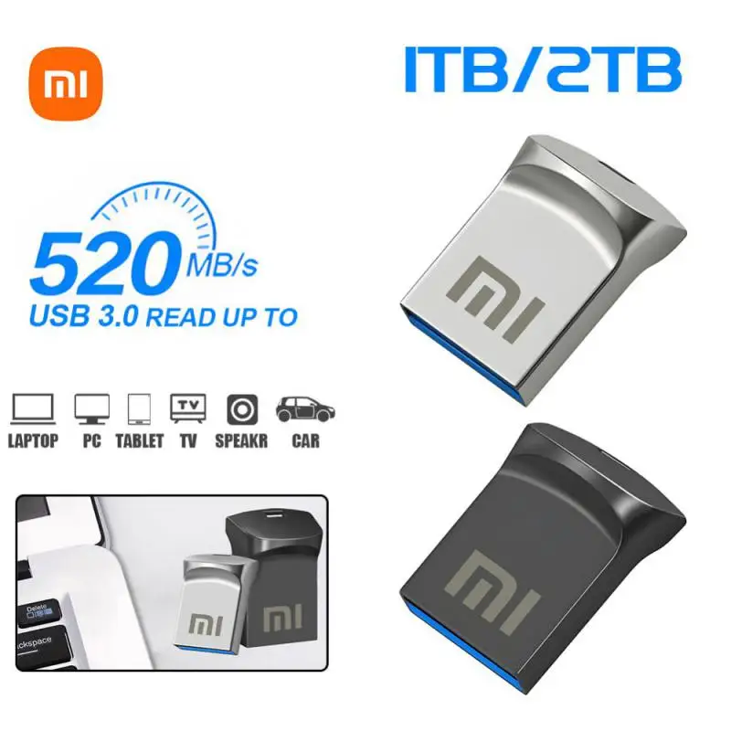 Xiaomi USB-Flash-Laufwerke 2 TB USB 3.0 High-Speed-Metall-Stick 1 TB 512 GB tragbares Pen-Laufwerk Wasserdichter Memoria-Speicher U-Disk