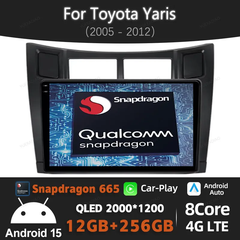 

Автомобильный радиоприемник Android 15 для Toyota Yaris 2005-2012 DSP BT Stereo 5G WIFI 4G LTE 2DIN Беспроводной Carplay Auto Viedo Player Qualcomm
