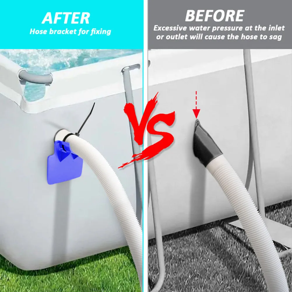 Water Hose Mount with Cable Tie Pool Pipe Holder Support for Intex Above Ground