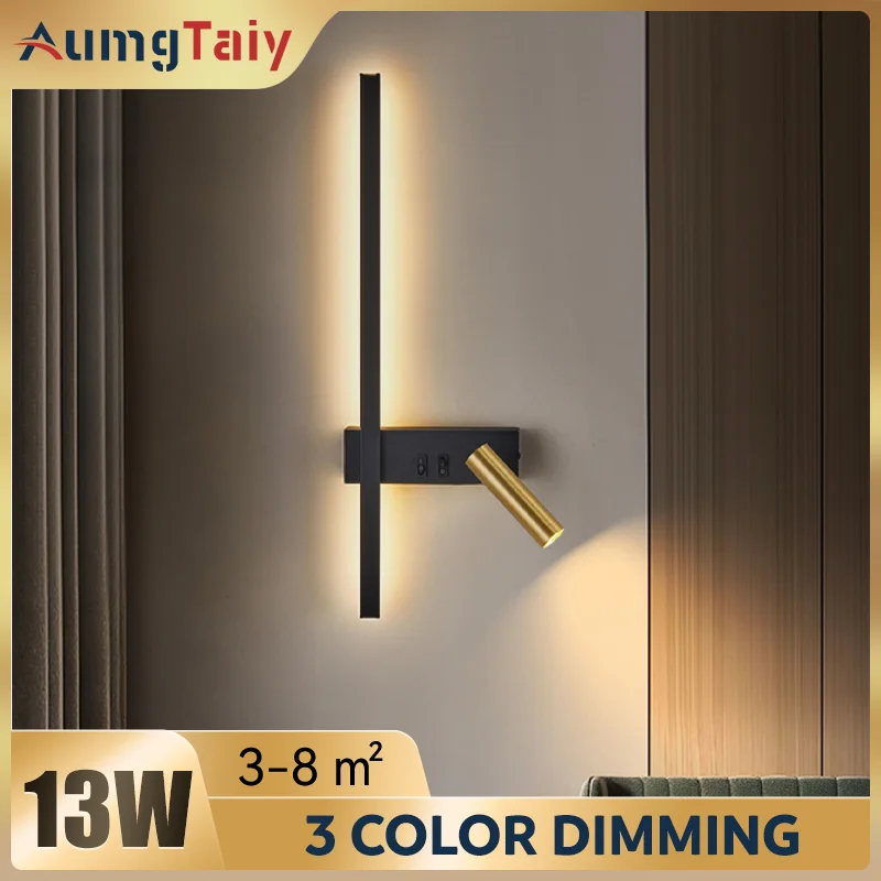 

Adjustable With Switch LED Wall Sconce for Bedroom Bedside Living Sofa Background Wall Lamp Luster Lighting Fixture Home Decor