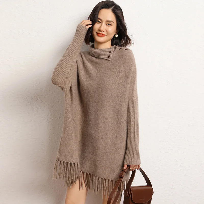 2024 Loose Soft Sweaters 100% Cashmere Knitted Pullovers O-Neck Sweaters Women High Quality Ladies Jumpers Clothes