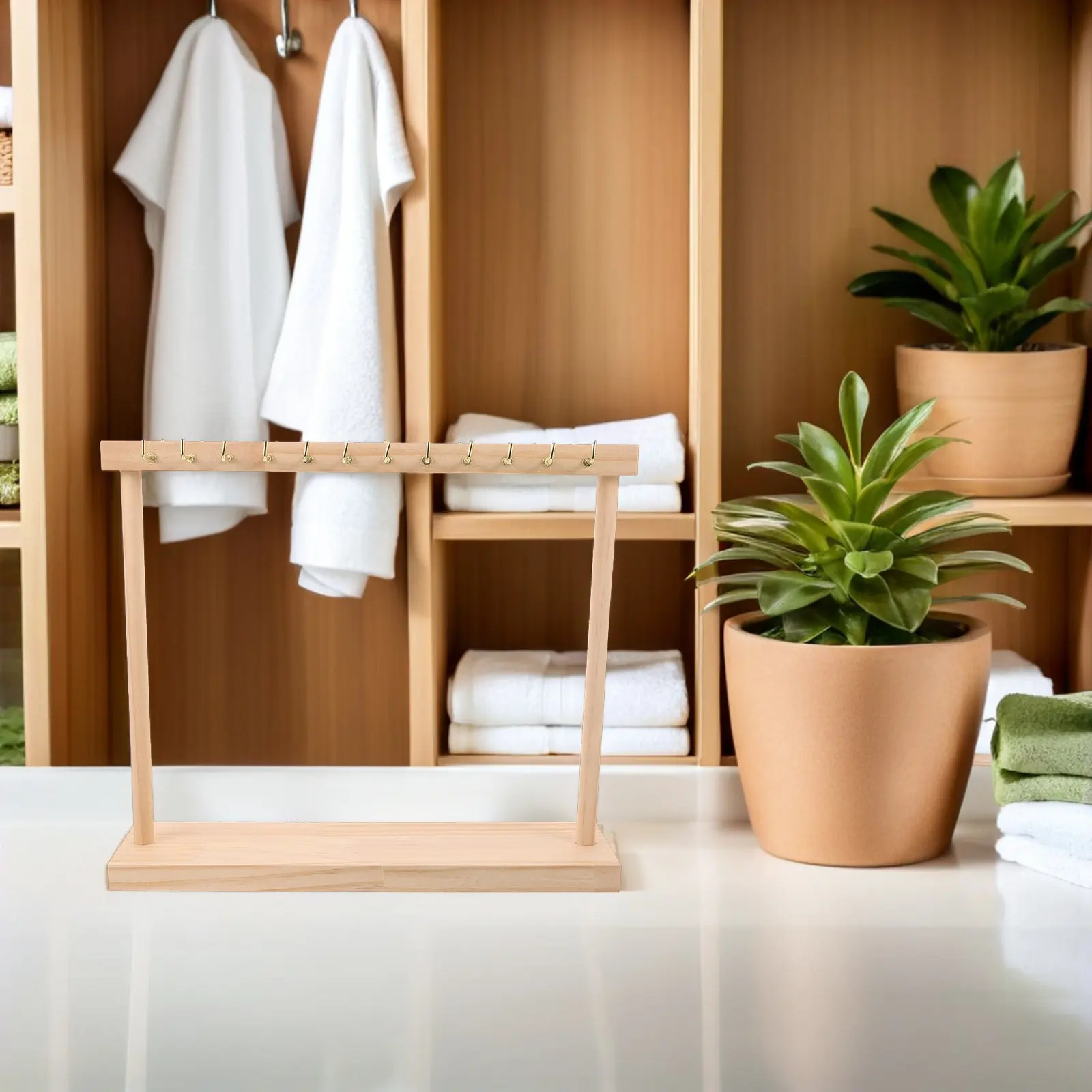 

Подставка-органайзер для украшений с 24 крючками, двусторонняя, из массива дерева, для спальни и дома