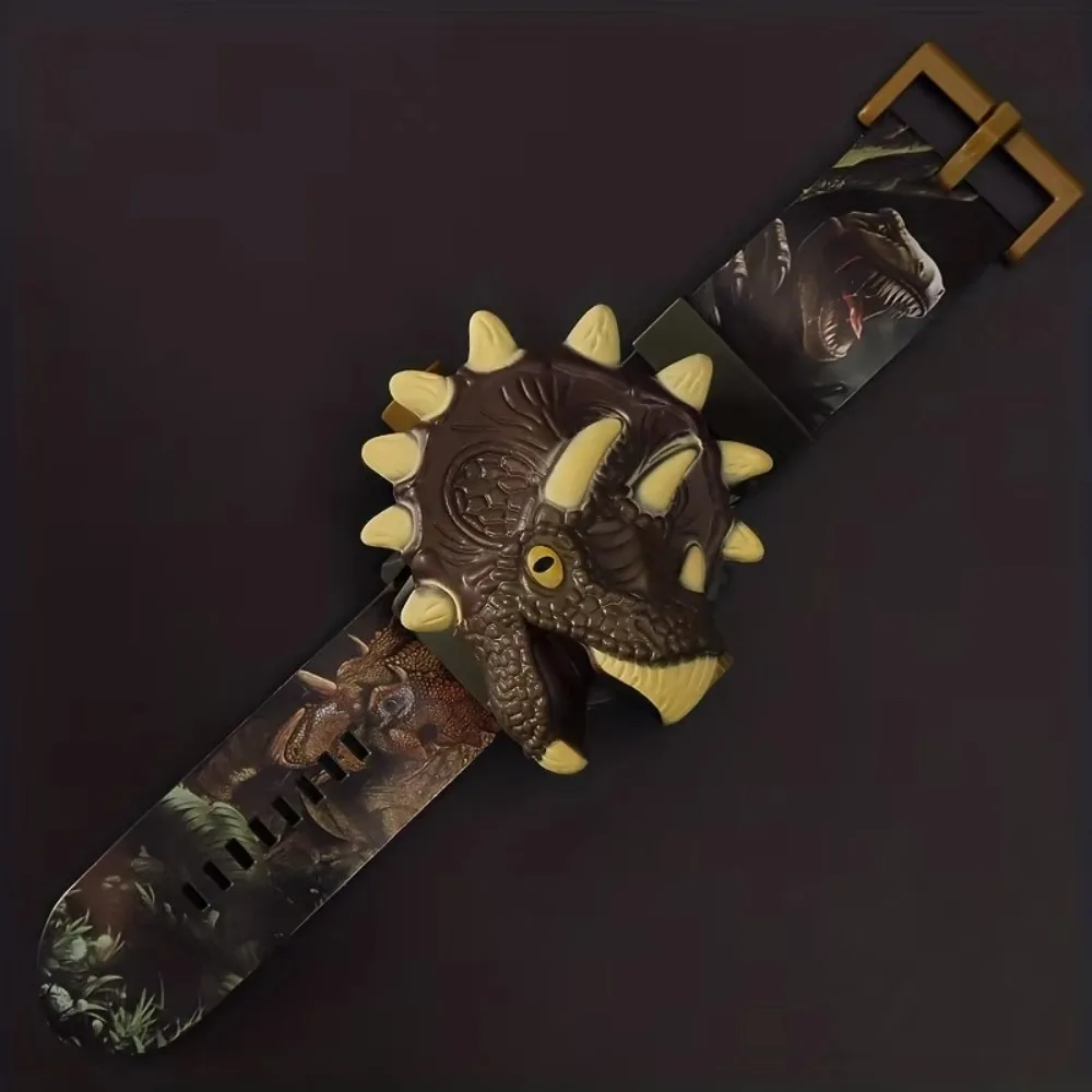 クリエイティブ 3D 恐竜漫画おもちゃの腕時計 24 投影発光子供用腕時計デジタル時計フリップ電子時計誕生日