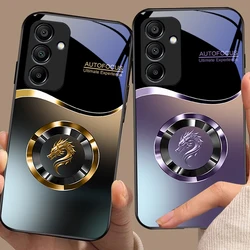 Gradual Round Dragon For Samsung Galaxy A15 5G 54 4G 51 50 24 35 90 71 12 51 53 52S 80 22 34 Black Tempered Glass Phone Case
