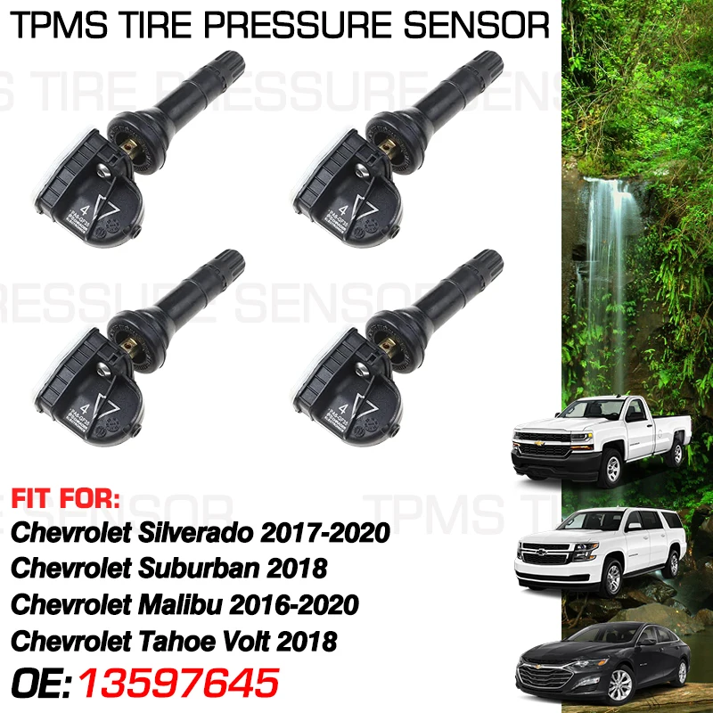 433 MHz Tire Pressure Monitor Sensor For Chevrolet Malibu Tahoe Volt Chevy Silverado 1500 2500 3500 Suburban 13597645 13522629