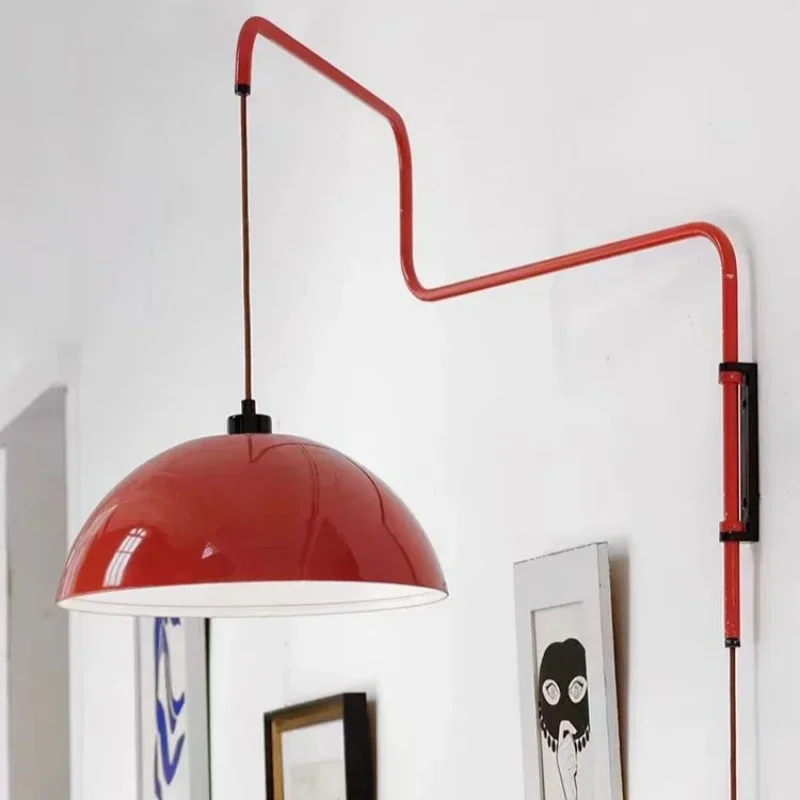 

Nordic Creative Living Room Rocker Arm Wall Lamp Bedroom Headend Decor LED Light Restaurant Wireless Folding Telescopic Lighting