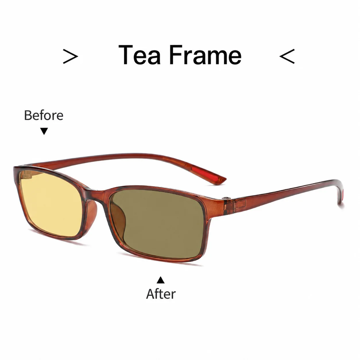 KLASSNUM Square Sunglasses Full TR Frame Sun Glasses Night Driving Eyewear Photochromic Night Eyeglasses Outdoor Riding Goggles
