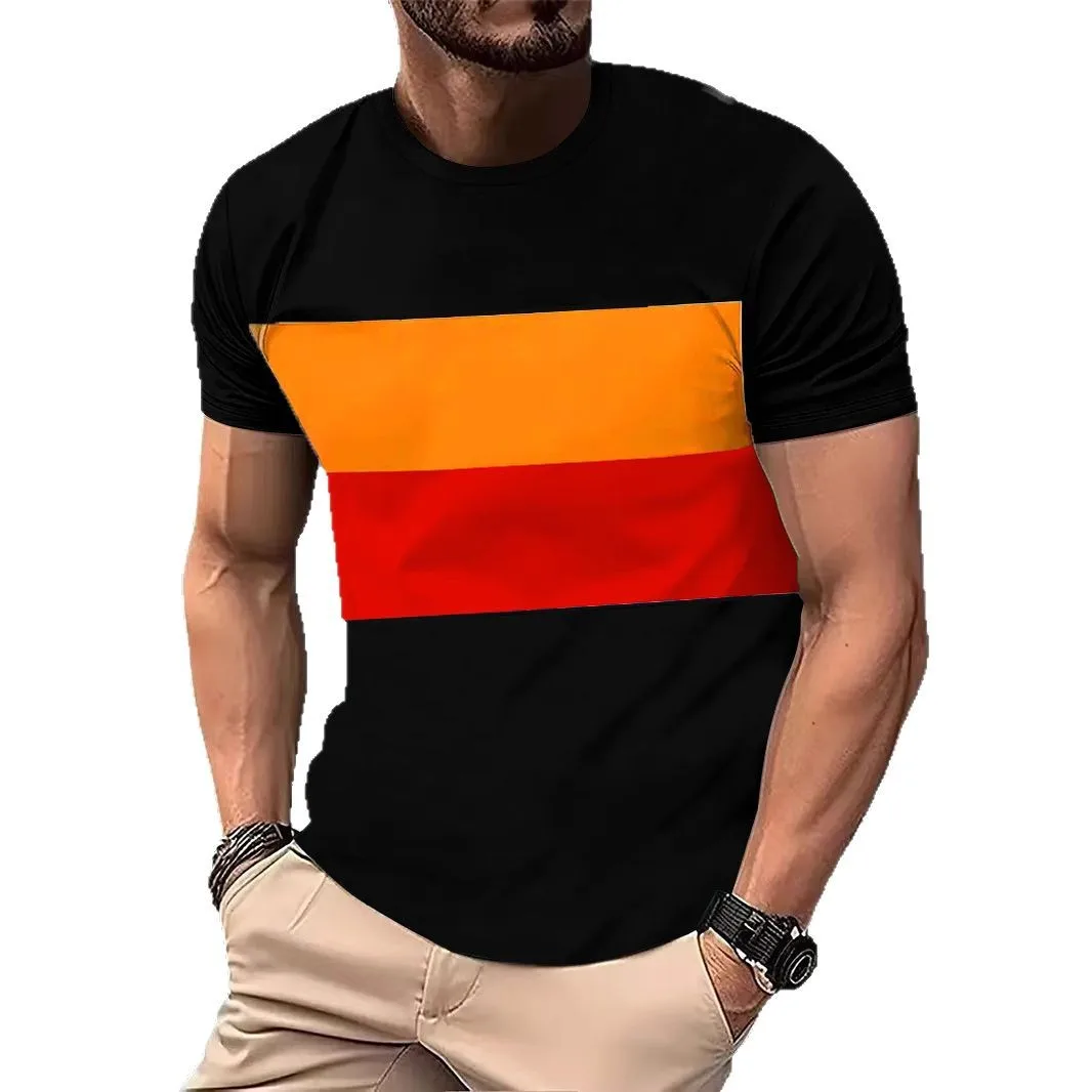 Men's Golf Training T-Shirt Short Sleeve Round Neck Loose Fit Casual Sportswear