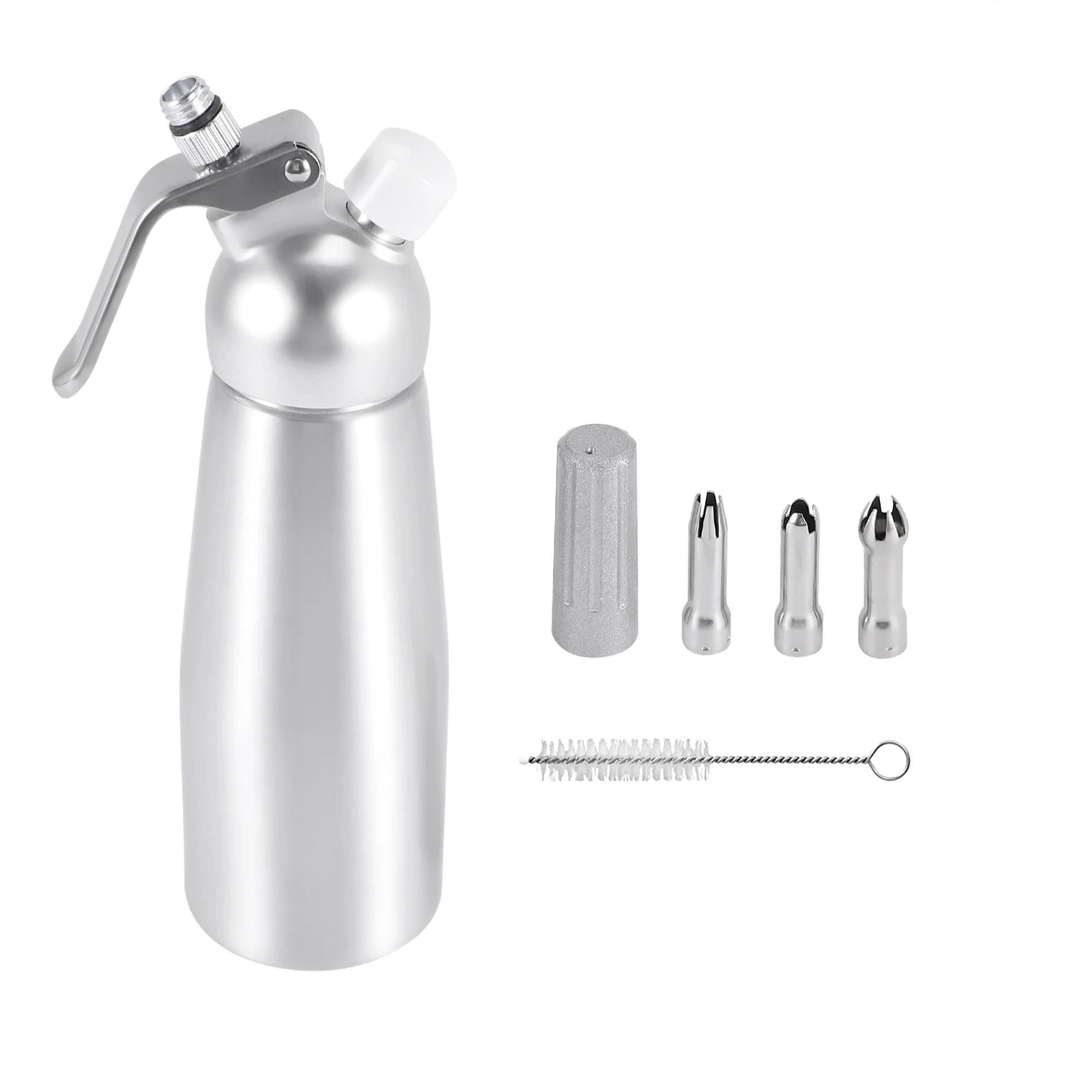 Professional Whipped Cream Dispenser Stainless Steel 500ML Capacity Canister Homemade Whipped Cream Maker