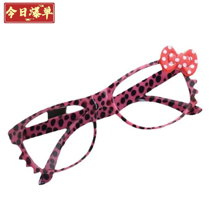 sanrios Hello Kitty Leopard Print Glasses Frames Y2k Retro Adults and children Trend Personality Fashion  Decoration Accessories