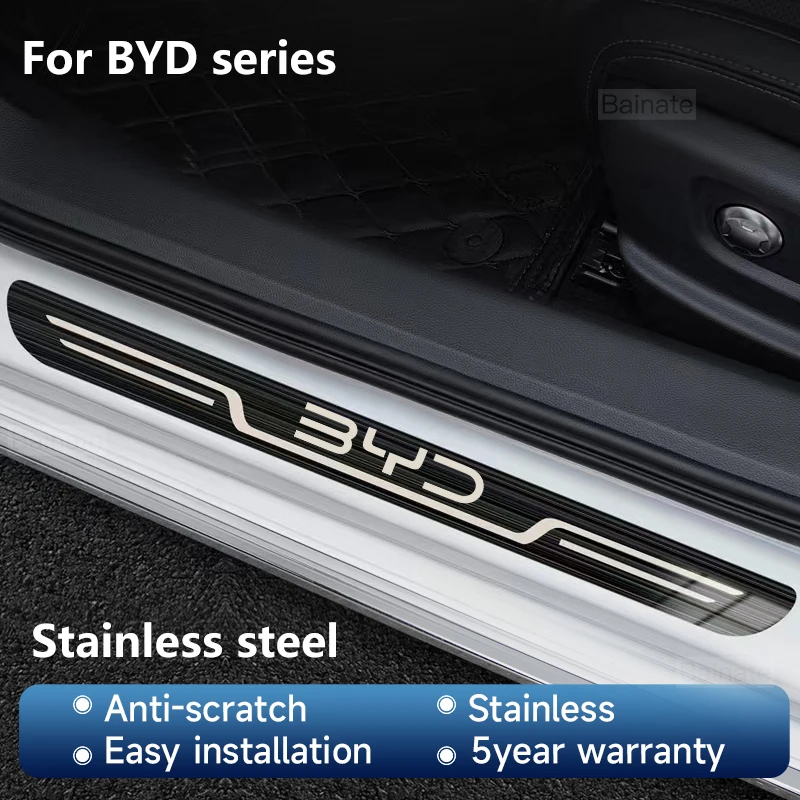 For BYD Dolphin 2023 2024 EV Seal 2023 2024 ATTO 3 Qin PLUS Stainless Steel Scuff Plate Door Sill Guards Thresholds Cover Trims