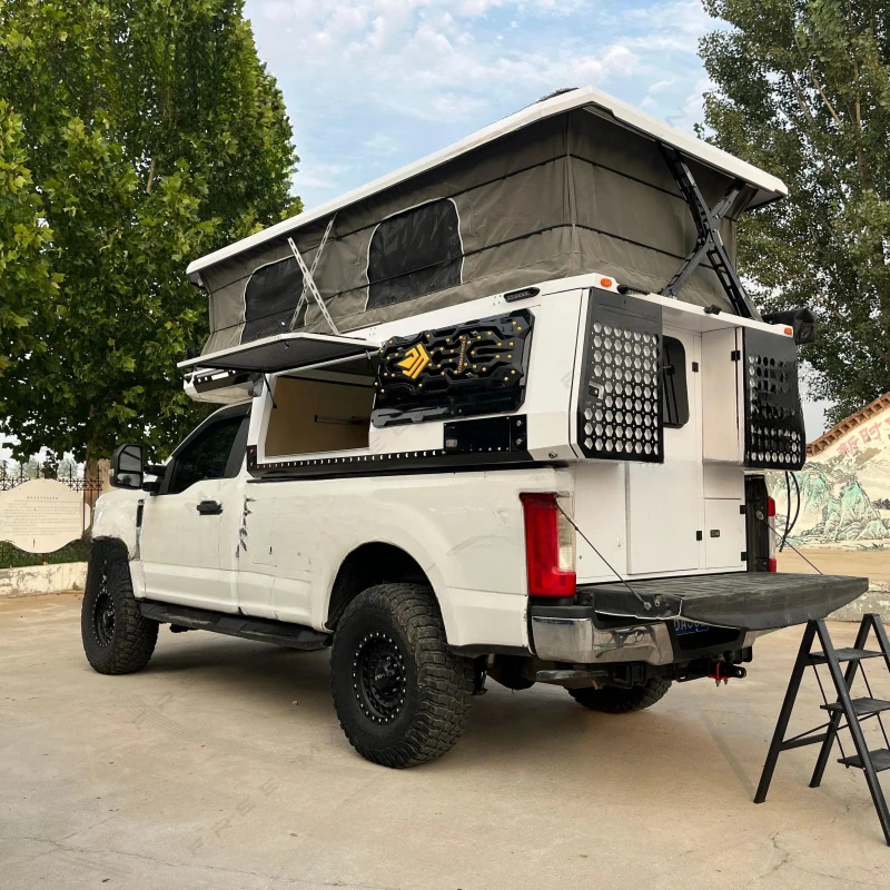 Factory Direct Soft Shell Pop-Up Car Roof Top Tent, Fits Ford F-350 Super Duty Pickup, Off-Grid Camping Travel Accessories