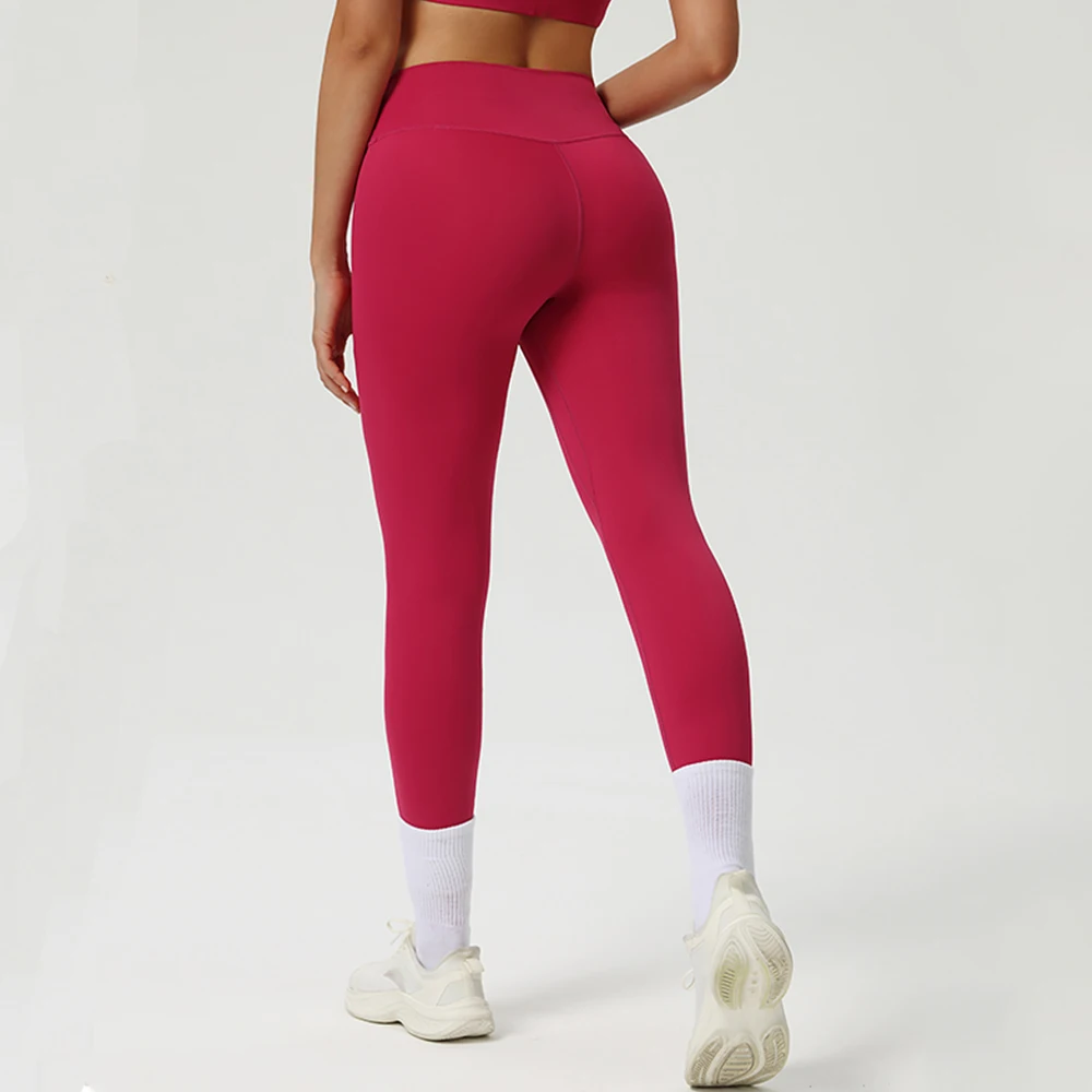 

Soft Nylon-Spandex Fabric Women's High Waist Yoga Pants Naked Feel Pilates Runnings Quick Drying Leggings Fitness Sport Trousers