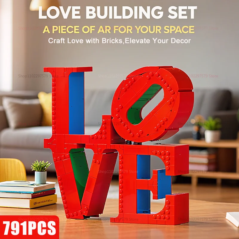 New 791pcs Love Sculpture Building Model Building Block Toys Creative MOC Crafts Home Decorations Gifts For Friends And Family