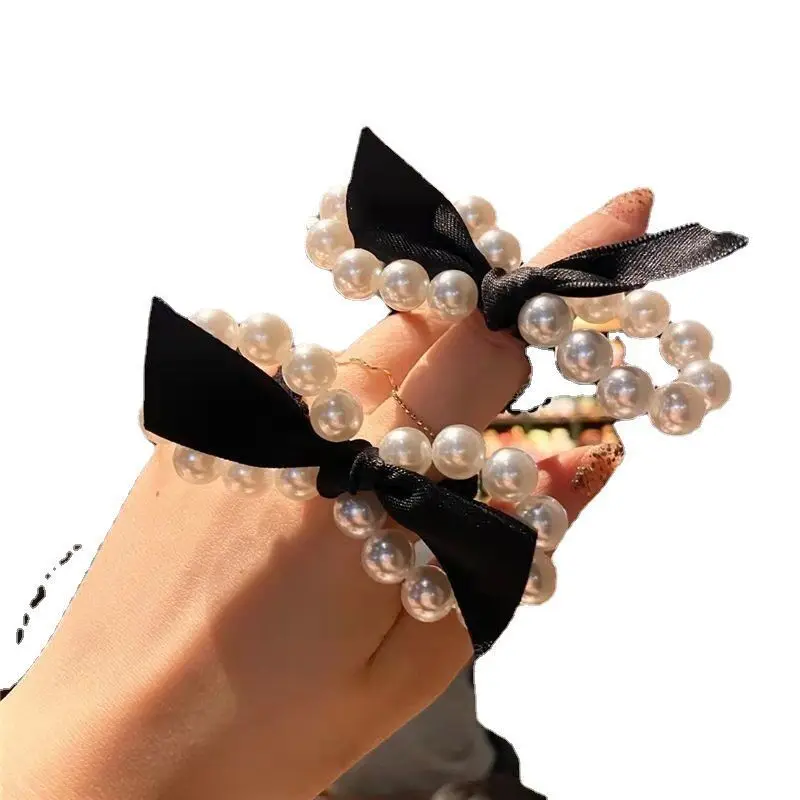 2024 New Pearl Skin Band Hairpin Ribbon Headband Butterfly Knot Hair Rope Small Accessories for Women Hair Accessories