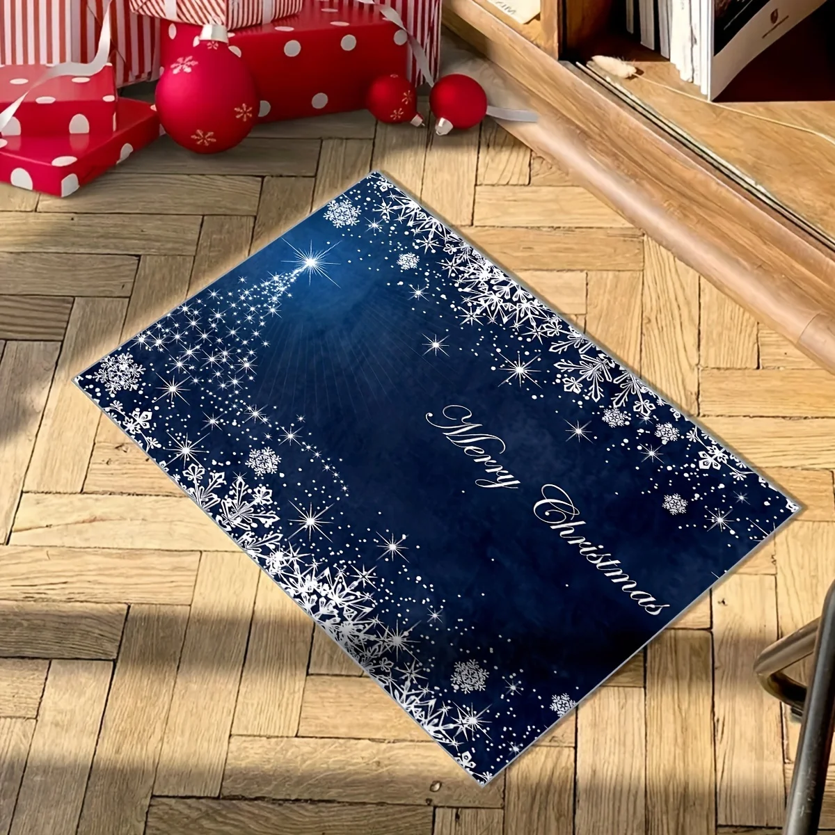 

Christmas Snowflake Door Mats Soft Carpet Bathroom Anti-silp Floor Pads Suitable for Living Room Entrance Decorative Accessories