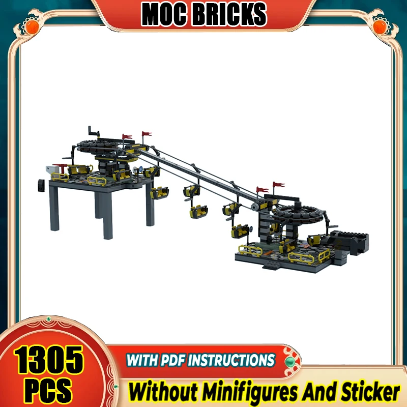 MOC Building Block Cable Car Model Chairlift GBC Gift Toy Education Science Educational Gift Creative Technology Modular Blocks