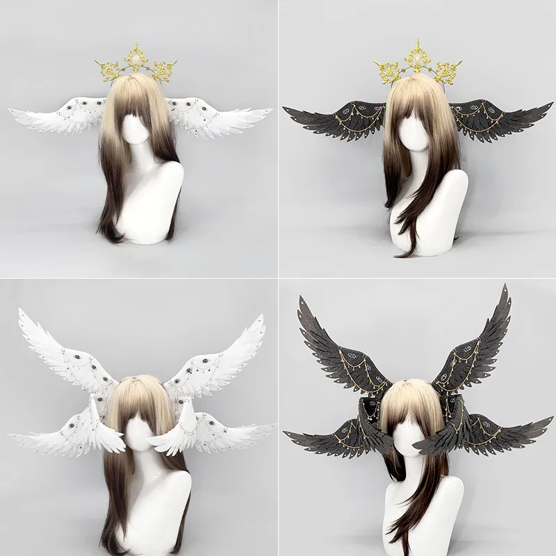 Handwork Mythical Angel Wings Hairpin Halloween Headwear Cosplay Props