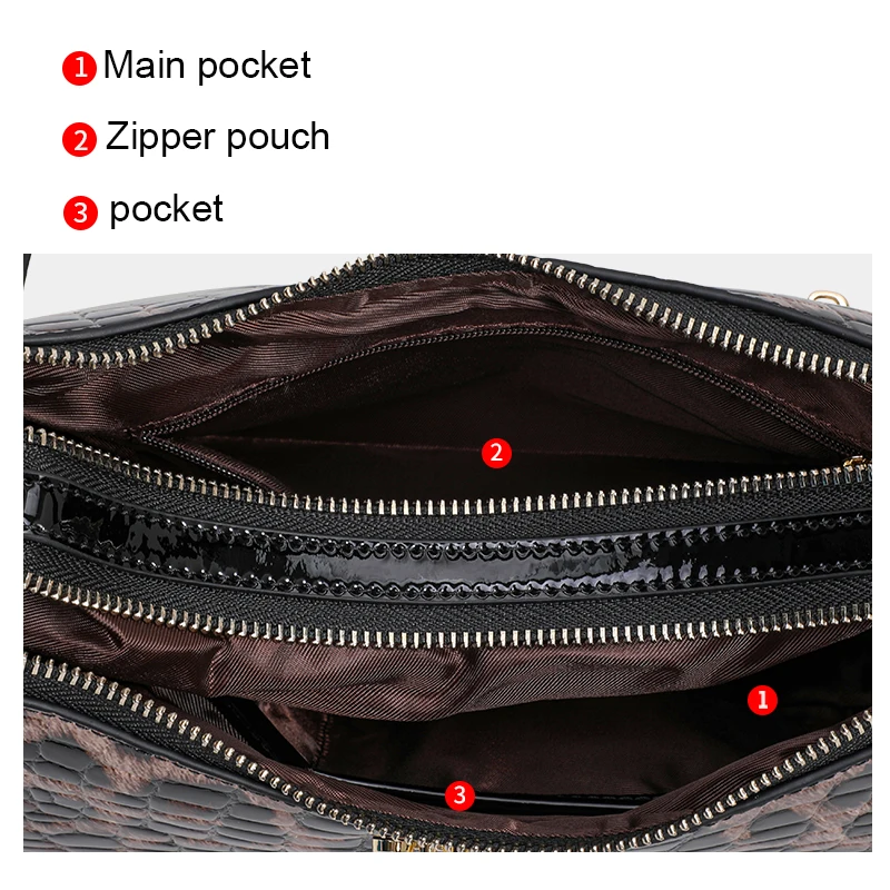 Leopard Print Bag 2024 New lady Bag famous brand shoulder messenger bag genuine leather handbag luxury handbag women