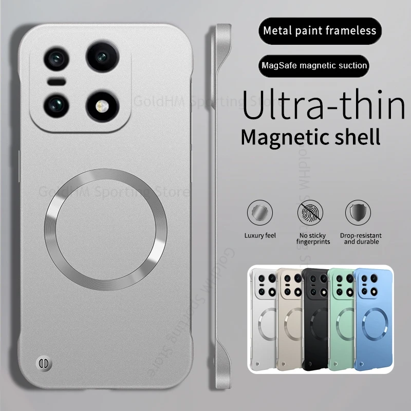 

For OnePlus 15 13T 12R Metal Paint Frameless Matte PC Tough Case For Oneplus Ace 5 Pro 3V 2 Pro Quick Charging For Magsafe Cover