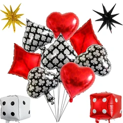Casino Theme Party Balloons Playing Cards Balloons Casino Dice Foil Balloons Birthday Las Vegas Party Decoration Poker Events