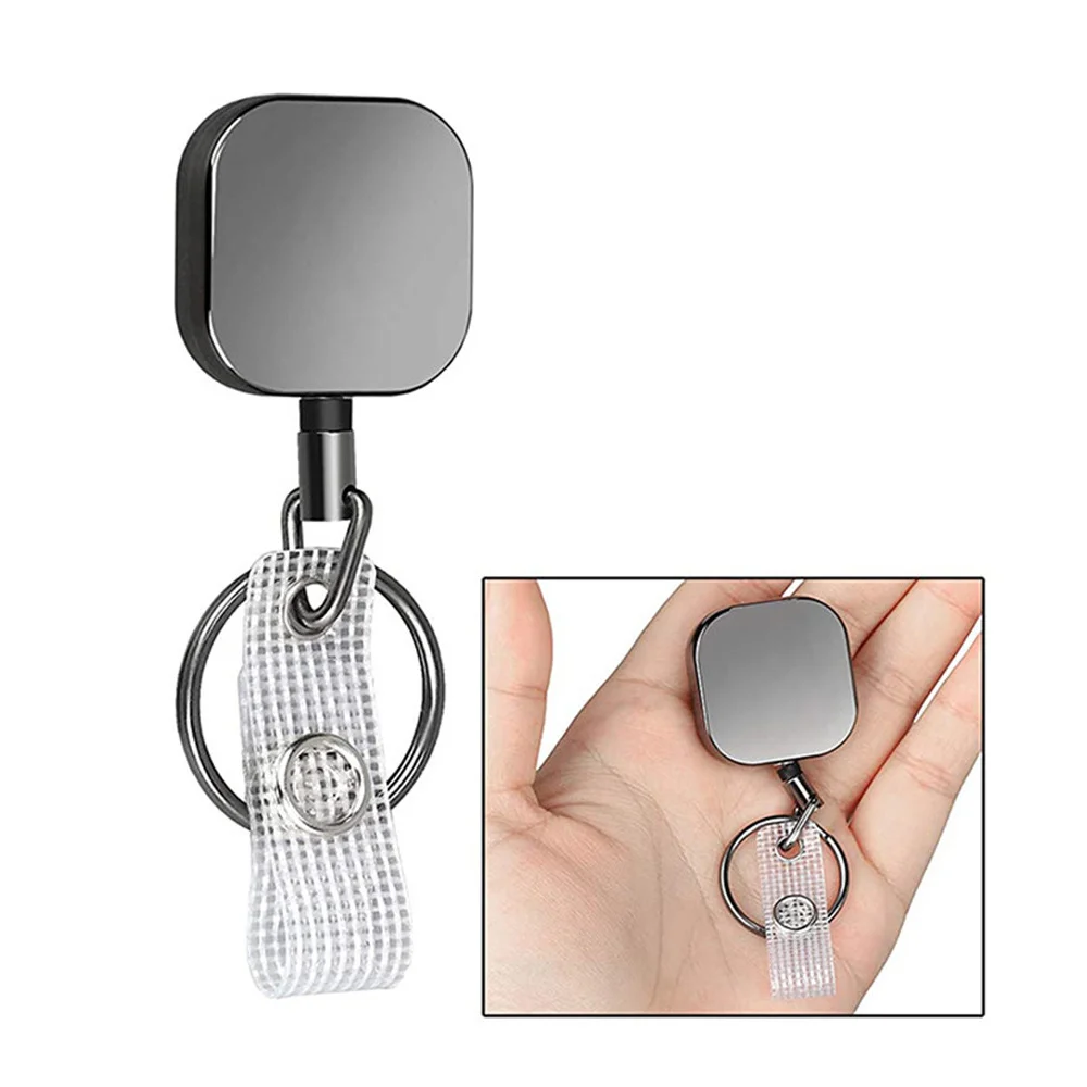 1 Pcs Square Retractable Nurse Badge Reel Clip Badge Holder Students Doctor Id Card Holder