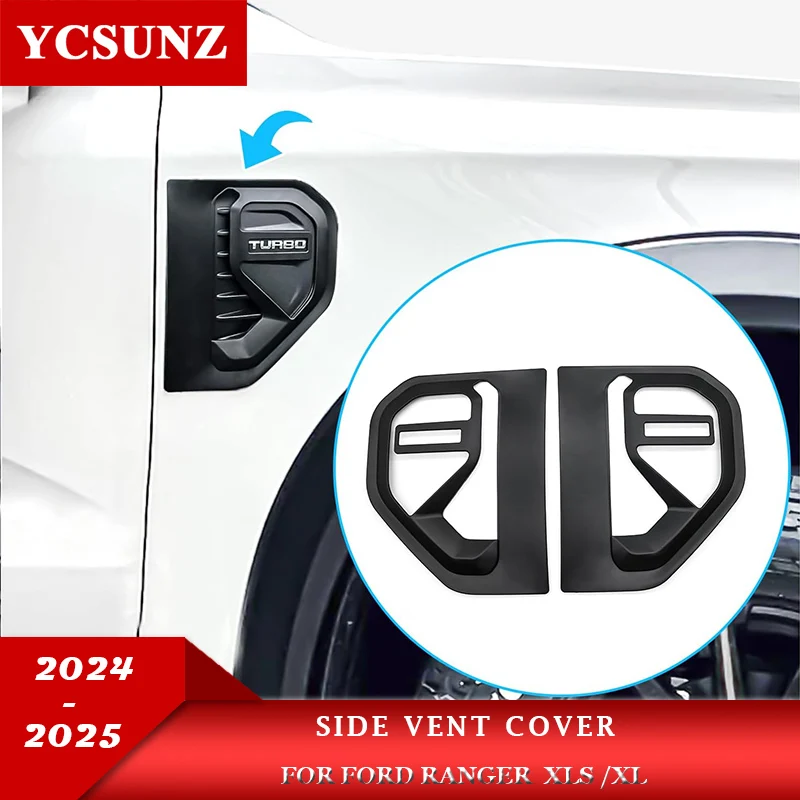 

ABS Side Fender Guards Vent Cover Trim For Ford Ranger T9 2023 2024 2025 XLS XL Double Cabin Car Accessoires