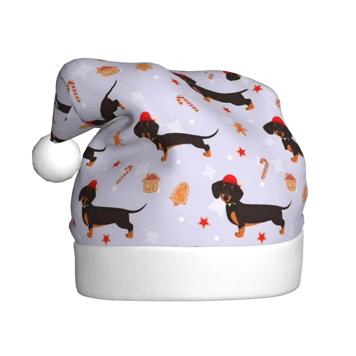 Dachshund Plush Kawaii Christmas Hats for Adult Men Women Dogs Animal Santa Hat Cap Xmas Decoration Headdress