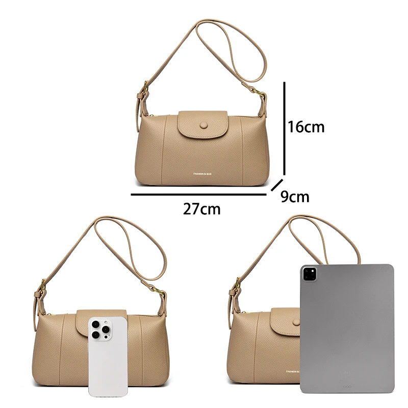 New Fashionable Luxury Women Crossbody Bag Wallet High Quality Soft Leather Women\'s Shoulder Bolsas Solid Color Retro Tote Bags