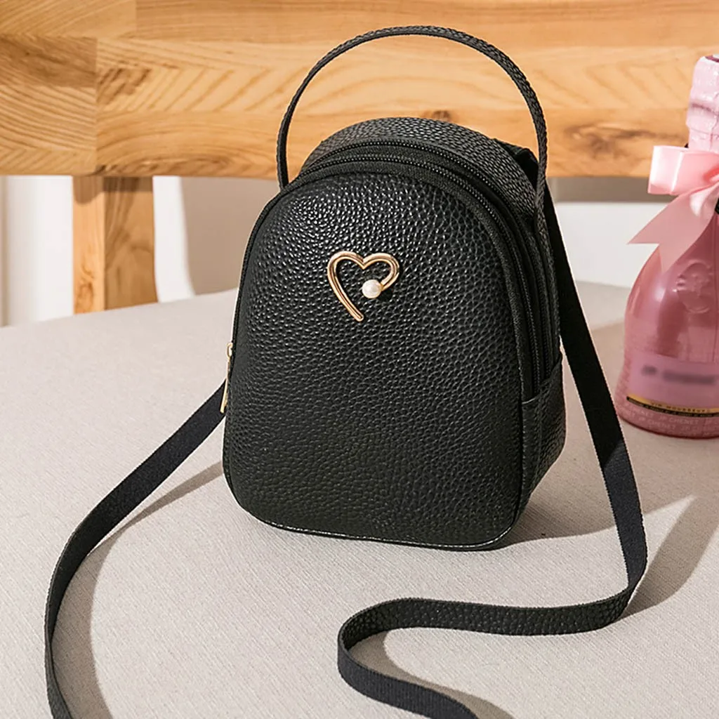 Mochila pequeña de hombro para mujer, bolso de mensajero para teléfono móvil, monedero con letras, Rosa dulce, escuela, gran oferta