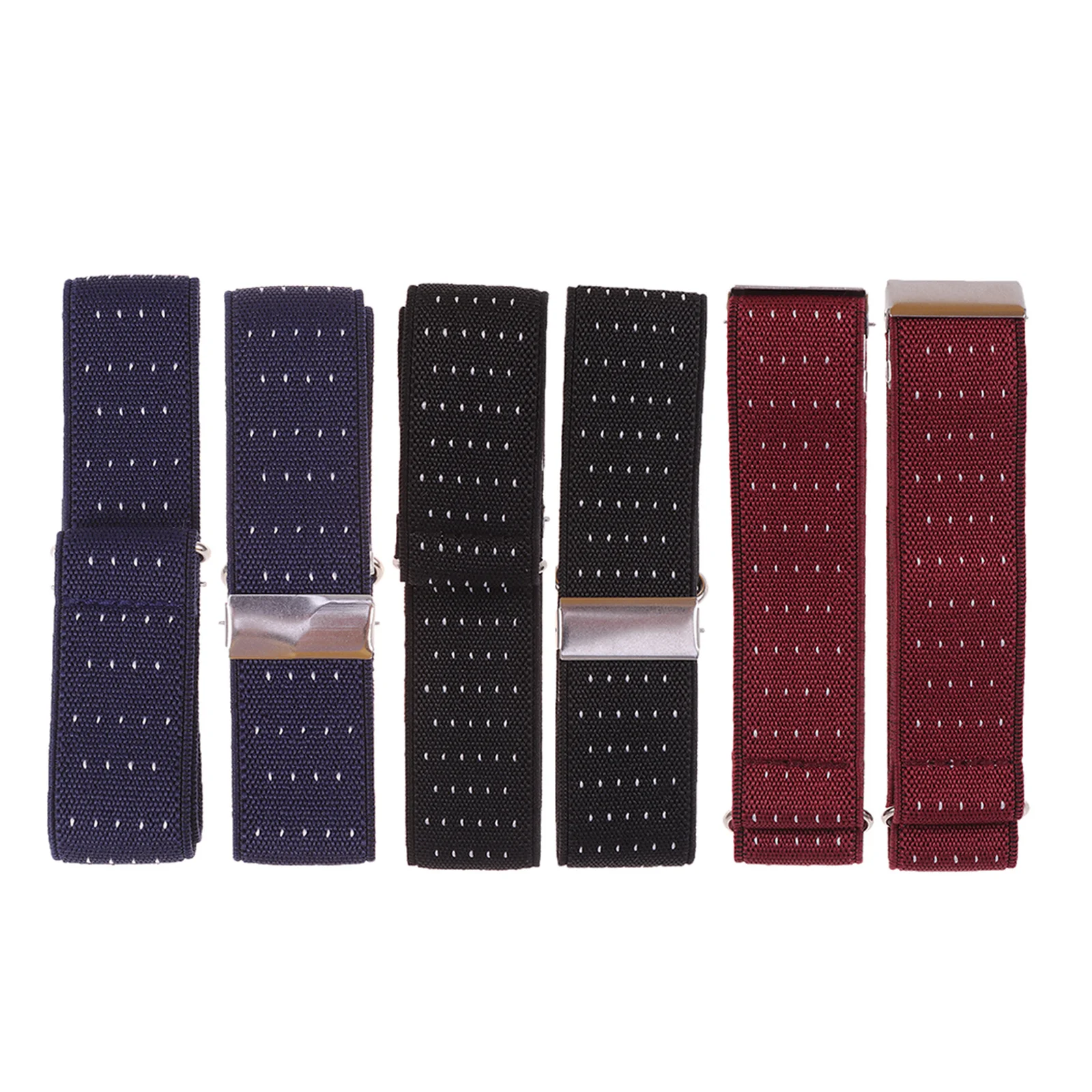 

3Pairs Unisex Sleeve Garters Adjustable Anti-Slip Shirt Holders Durable Nylon Clips Formal Everyday Use Unisex Shirt Garters