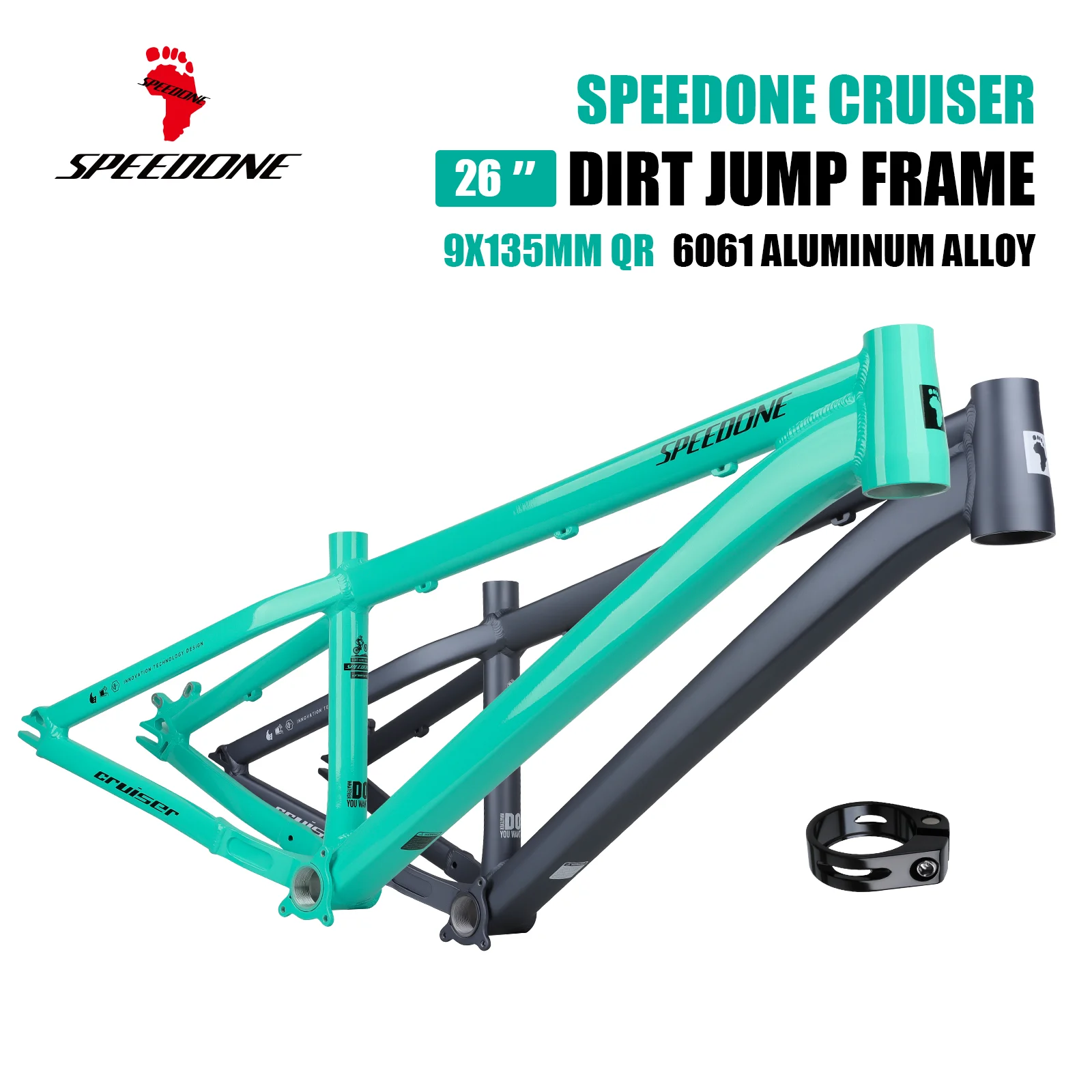 

Рама SPEEDONE Cruiser Dirt Jump, 26 дюймов, сверхлегкий алюминиевый сплав, рама для горного велосипеда Hardtail DJ BMX, 10x135 мм, быстросъемная