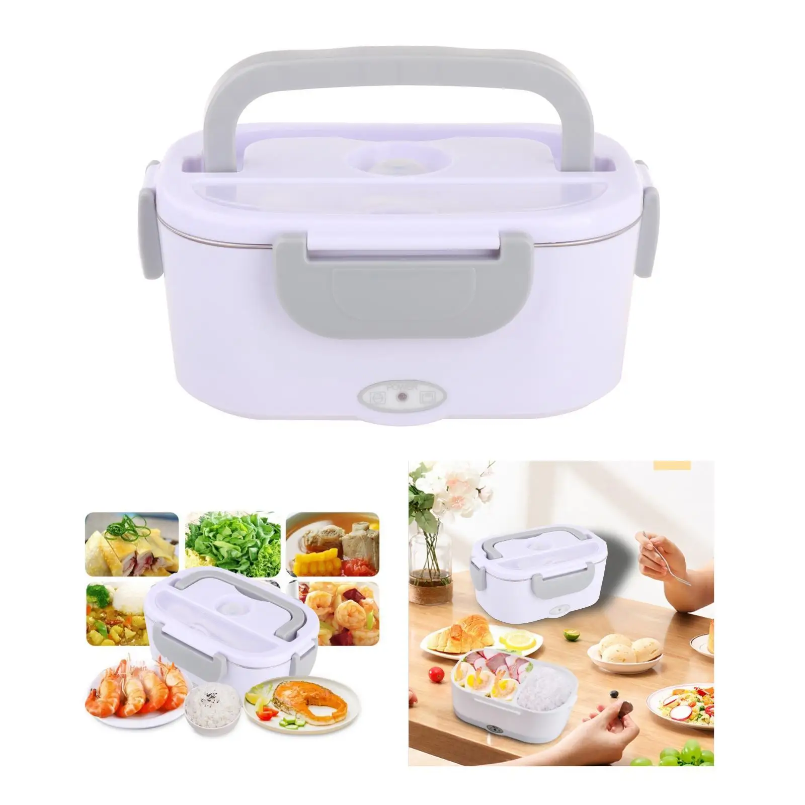 Electric Lunch Box 304 Stainless Steel Portable 12V 220V Bento Boxes Food Heater Container for Car Home EU Plug