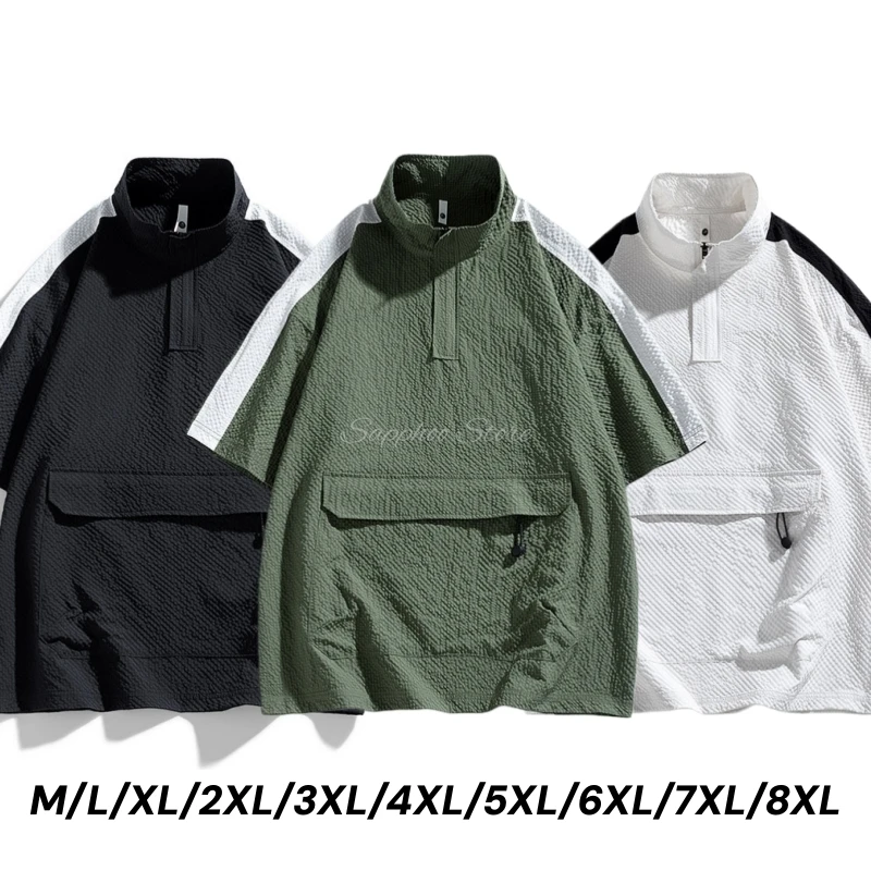 

M/L/XL/2XL/3XL/4XL/5XL/6XL/7XL/8XL Fashion Men Pet Groomer Work Clothes Plus Size Outdoor Lightweight Quick Drying T-shirt