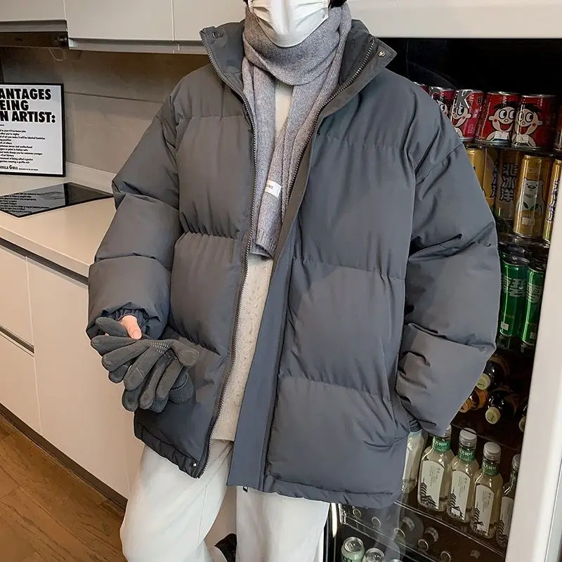 

Thiened Хлопковая теплая верхняя одежда с воротником-стойкой для мужчин и женщин, пары, универсальная модная водонепроницаемая полиэфирная наполнитель