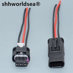 shhworldsea 3 Pin Auto Connector Reversing radar camshaft position sensor solenoid valve plug 4F0973703 4F0 973 703 1-1718644-1