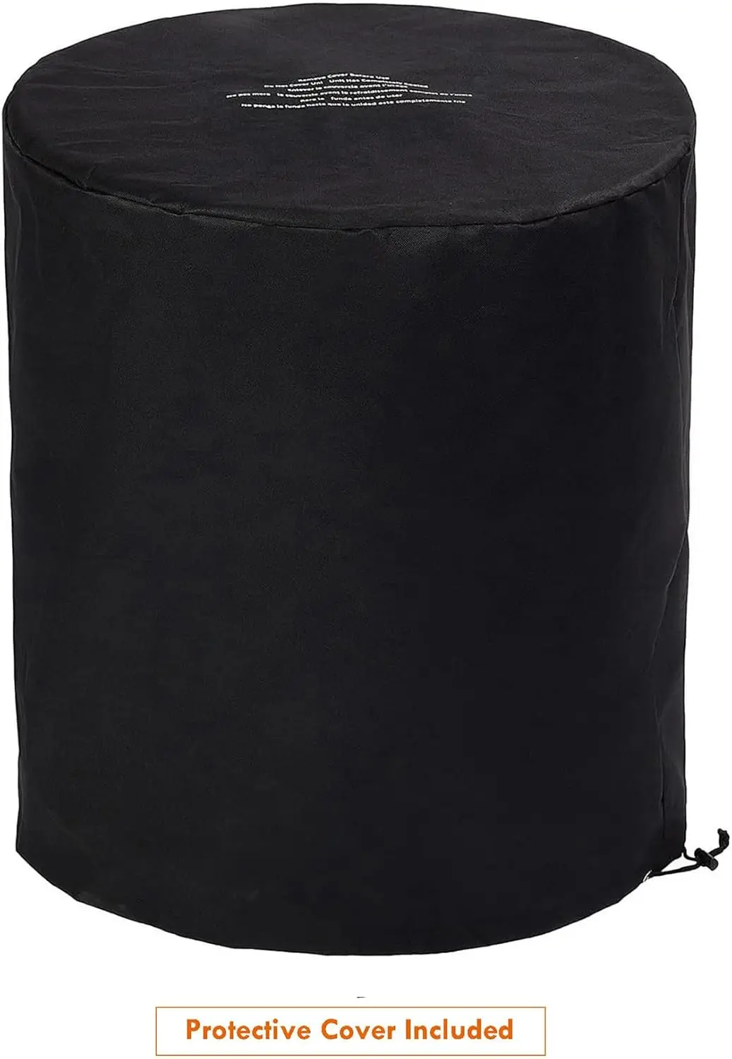 طاولة حفرة نار البروبان الخارجية، سطح بلاط البورسلين المستدير، الإشعال التلقائي، 40,000 وحدة حرارية بريطانية، غطاء 400D، صخور زجاجية