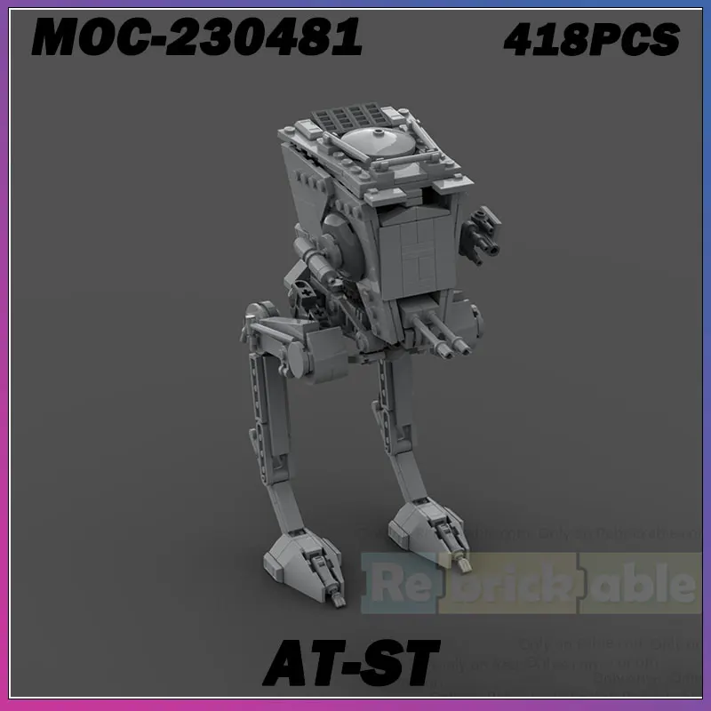 

Hot Movie Mech MOC Building Block Series Spacecraft Gray Mech Creative Brick High Difficulty Toy Birthday MOC-230481 418PCS