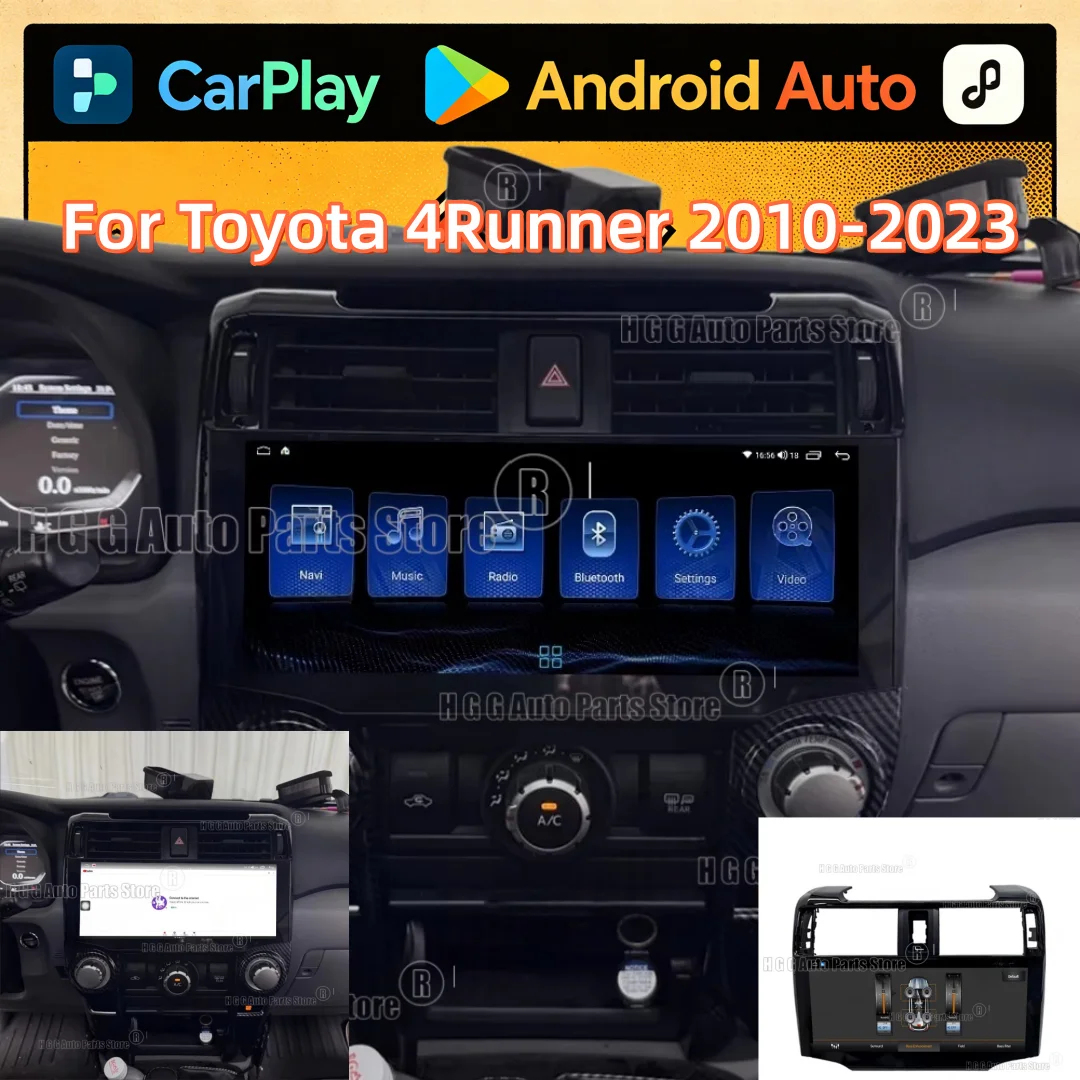 Pantalla táctil HD de 12.3 pulgadas MZ para Toyota 4Runner 2010-2023, Android 13, GPS, navegación, Carplay, reproductor multimedia para coche, unidad principal, auto.