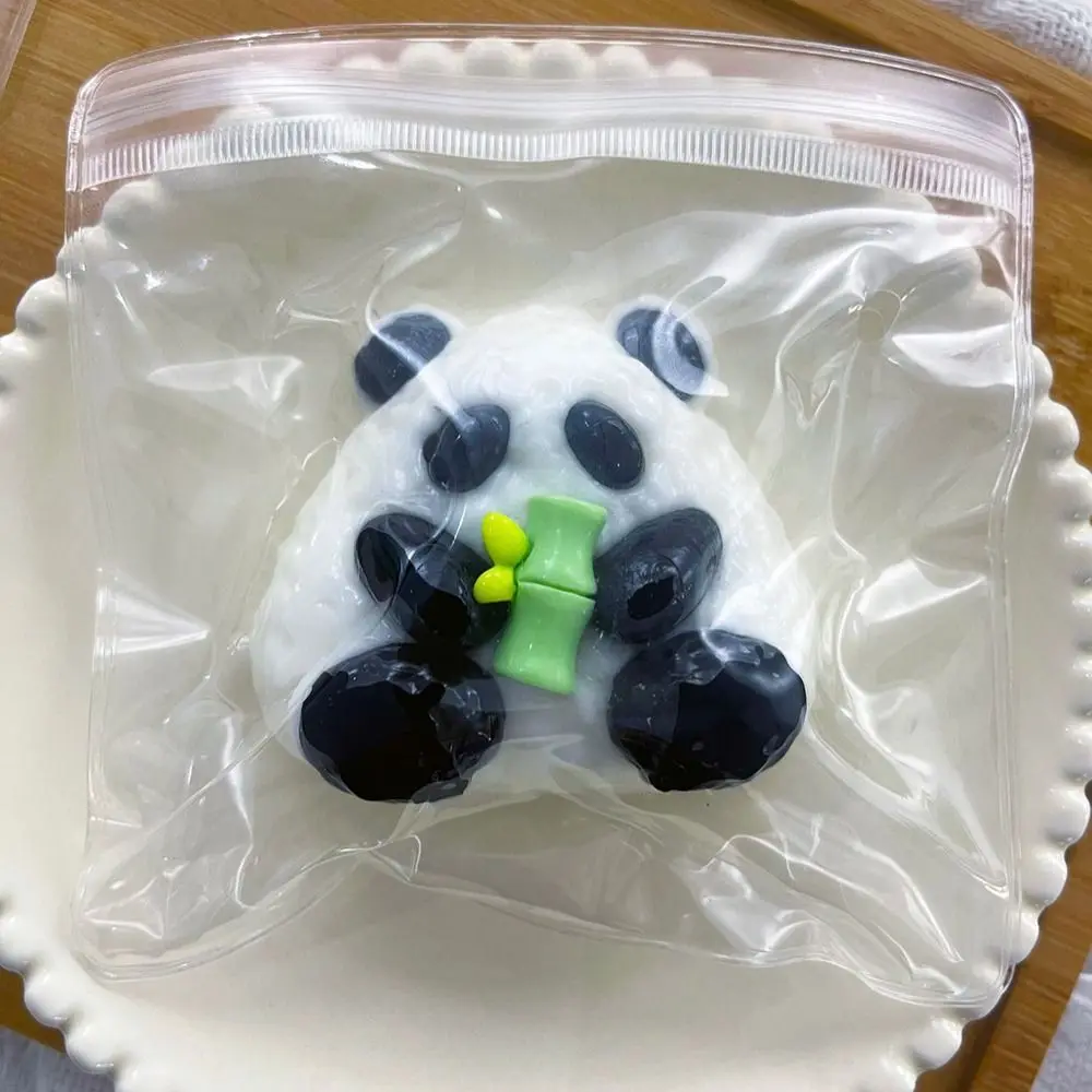 Kreativer TPR-Panda zum Kneten, weiches schwarzes Stressabbau-Spielzeug, klebriger Panda, Squishy, Kindergeburtstagsgeschenk