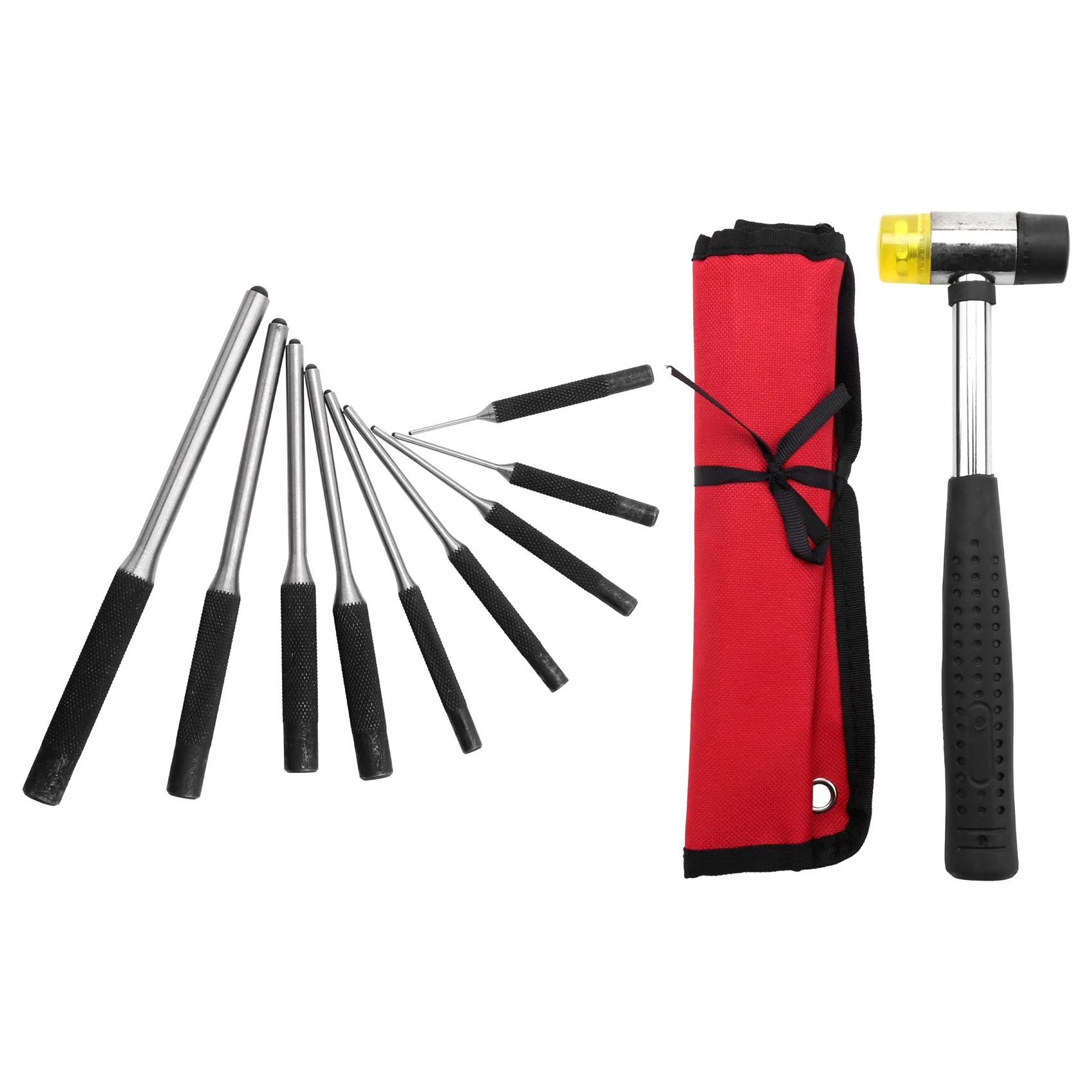

ELBA_Roll Pin Punch Set with Storage Pouch, 10Pcs Steel Removal Tool Kit with Carrying Bag for Jewelers, Watch Repairers Work