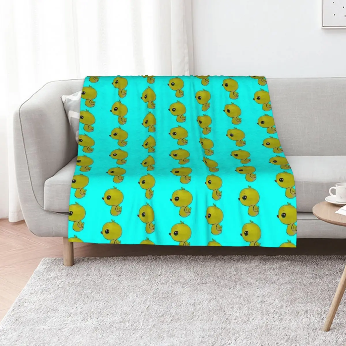 Duckling - Cute Cartoon Kid Drawing Throw Blanket Extra Large Throw Travel Quilt funny gift Flannels Soft Blankets