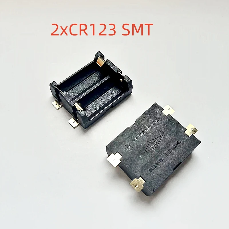 DIY CR123 Lithium Smt THM Battery Holder Case Box Clip Black for CR123A Li-ion battery socket holder