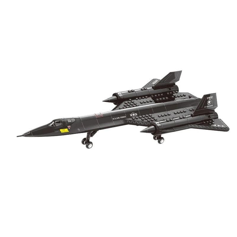 ตัวต่อเครื่องบินรบ SR-71 แบล็คเบิร์ด แบบจำลองบล็อกตัวต่อขนาดเล็ก ของเล่นเสริมพัฒนาการ DIY สำหรับเด็กผู้ชาย
