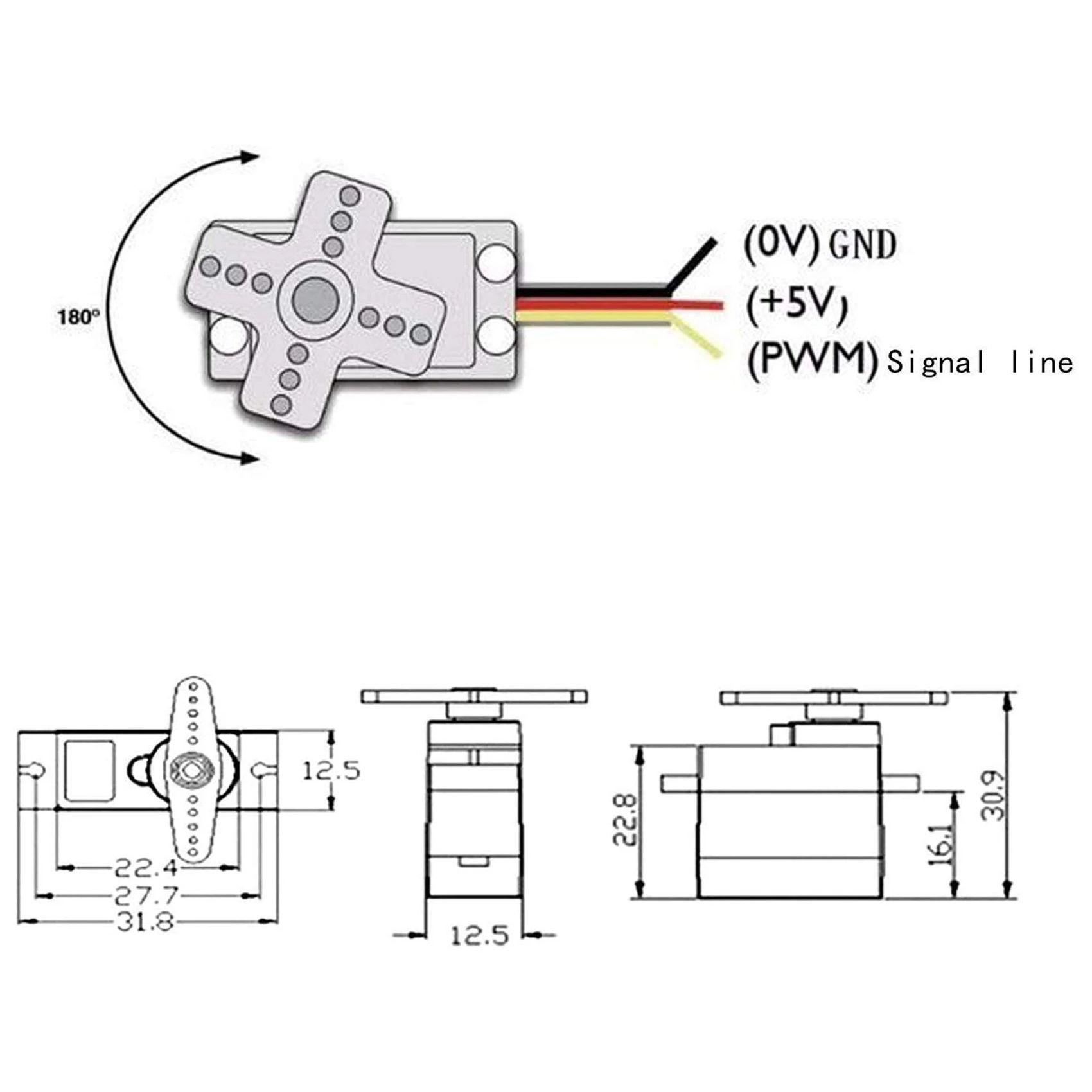 Microservomotor SG90 para control remoto, 10 piezas, 9G, para Robot helicóptero, avión, barco