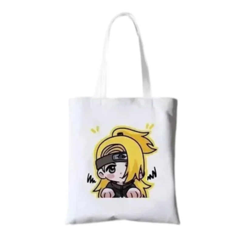 Naruto Canvas-Tasche, Hatake Kakashi und Uchiha Sasuke, Cartoon-Design, modisch, schlicht, große Kapazität, tragbar, ideal für unterwegs, Handtasche für Schüler. – Detail 4