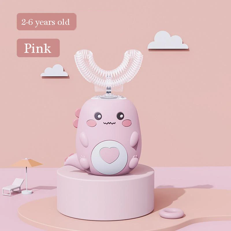Elektrische Kinder zahnbürste Silikon Kinder 360 Grad automatische USB wiederauf ladbare intelligente Kinder zahnbürste u Form