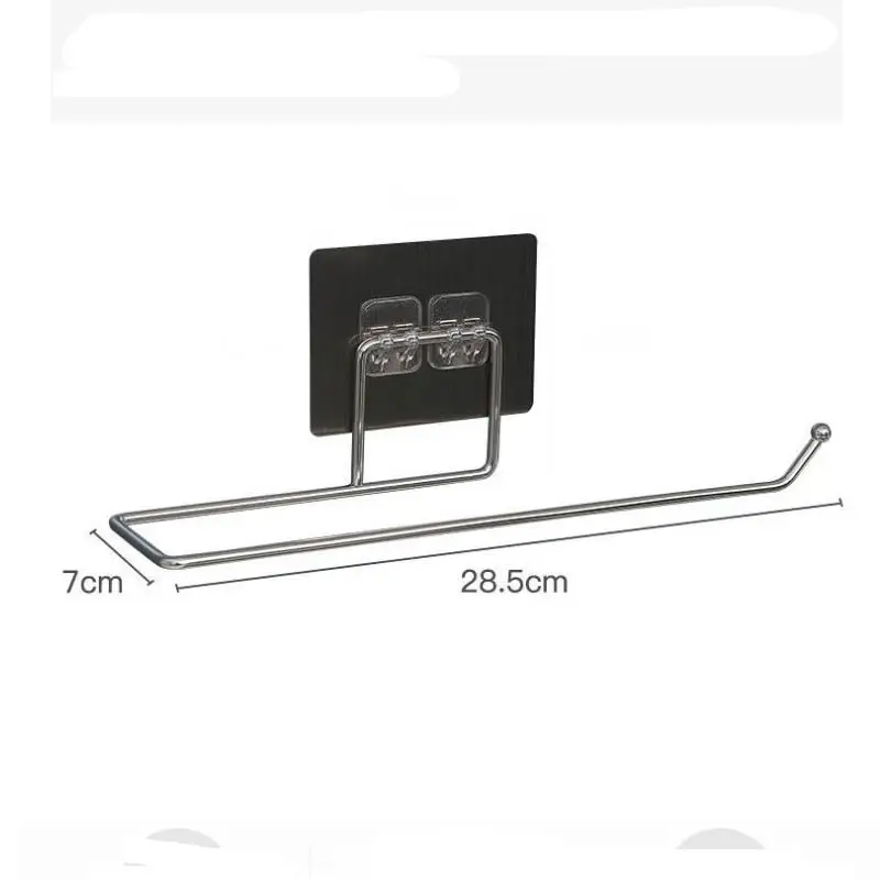 

The Kitchen Wall Hanging Paper Towel Rack,Plastic Wrap , Perforation-Free Dish Cloth Stainless Steel Organizer Hooks