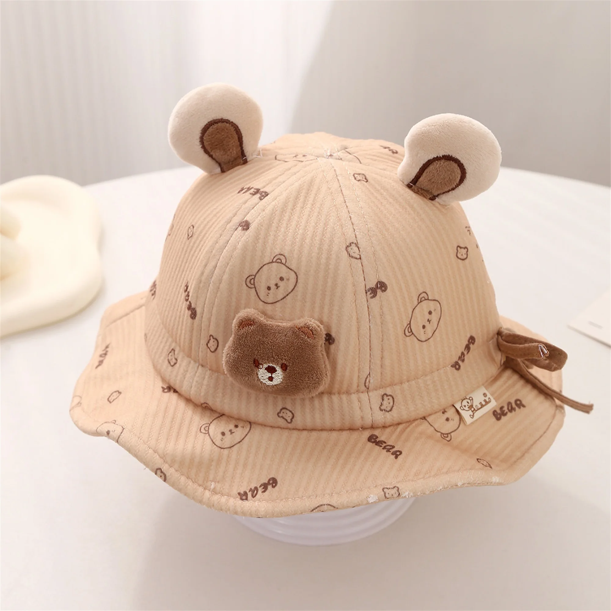 

Infant Toddler Sun Hat Adorable Bunny Ear Bucket Hat for Baby Boys Girls Wide Brim Cartoon Animal Cap